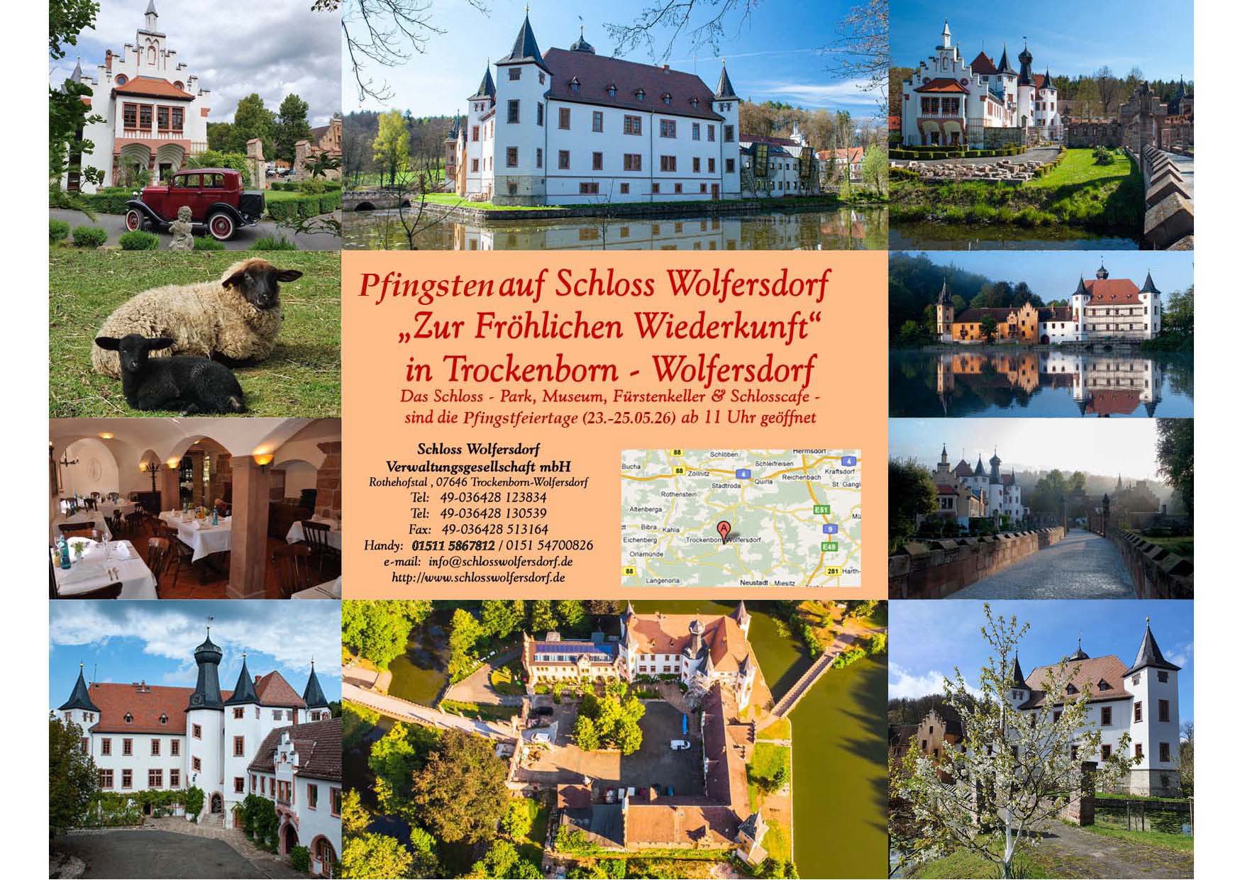 Einladung: Pfingsten auf Schloss Wolfersdorf — Park, Museum, Fürstenkeller und Schlosscafé